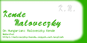 kende maloveczky business card